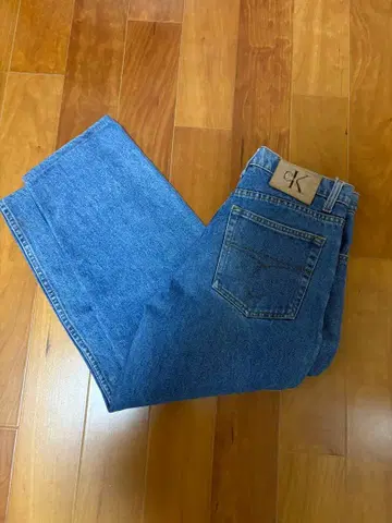 Calvin Klein 블루 스트레이트 데님 팬츠