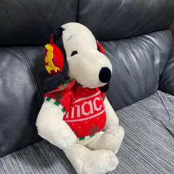 레어 Macy's 크리스마스 스누피 봉제 인형 빈티지