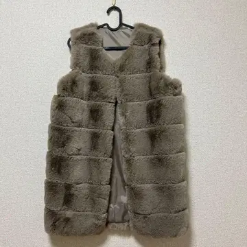 인조 모피 롱 기장 베스트