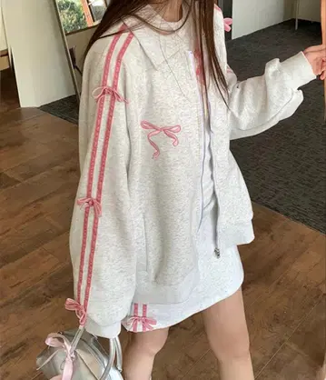 셋업 리본 포함 라인 저리 / 스커트