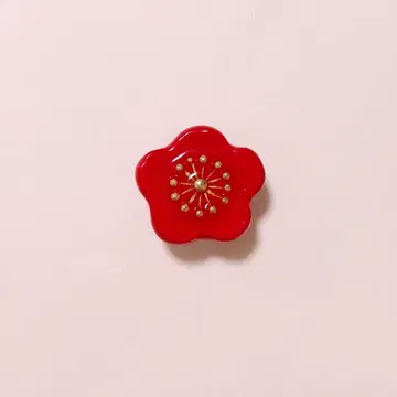 빨간 매실 오비 고정 띠 브로치 홍백 설날 길운 신년 꽃 기모노