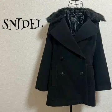 SNIDE/L/ 블랙/ 퍼 달린 피 코트/