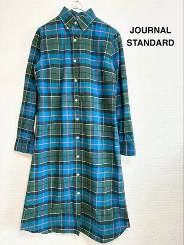 [새상품급] JOURNAL STANDARD 체크 버튼다운 셔츠 원피스
