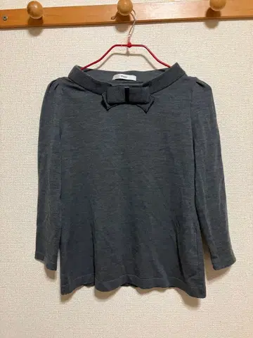 Rene 르네 니트 스웨터 하이넥 그레이 울 일본제 36