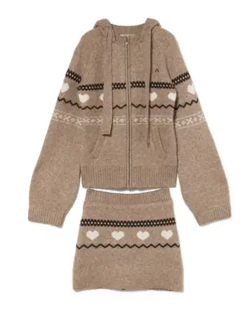 andmary Heart knit set up