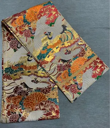 마루오비 순수 실크 전통 럭셔리 화려한 학 축하