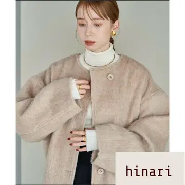 [hinari] 노카라 샤기 롱 코트 [새상품급]