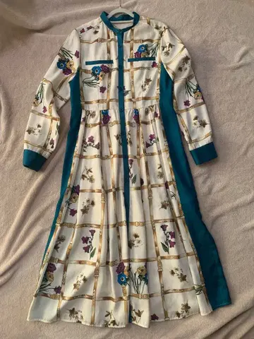 더 버지니아 스카프 패턴 원피스