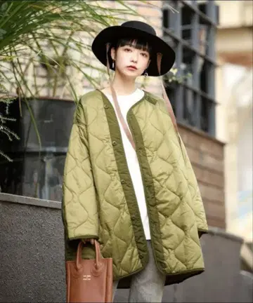 FREAK'S STORE 올리브 그린 퀼팅 자켓