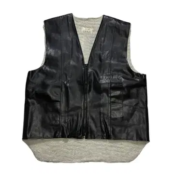 80s 90s 유로제 보아 안감 인조 가죽 베스트 블랙 화이트 무지