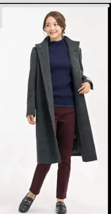 비슈 울 캐시미어 혼방 롱 코트 블랙