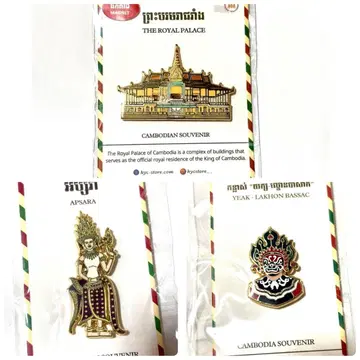 오사카 간사이 만박 2025년 캄보디아관 파빌리온 핀 배지 세트 초레어