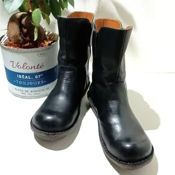 Re:getA 블랙 가죽 엔지니어 부츠 사이즈 L 24.5~25cm