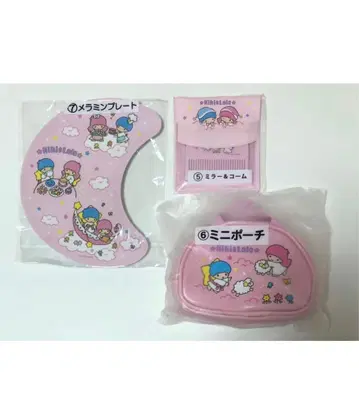 산리오 복권 키키라라 미니 파우치 거울&빗 멜라민 플레이트