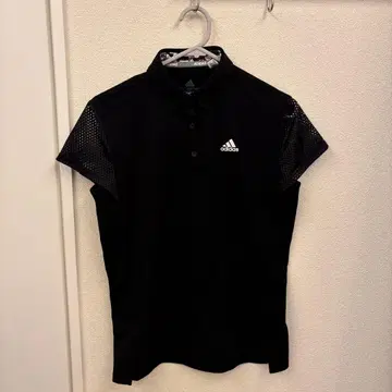 [ 새상품급 ] adidas 블랙 골프웨어 피케 셔츠 메쉬 슬리브