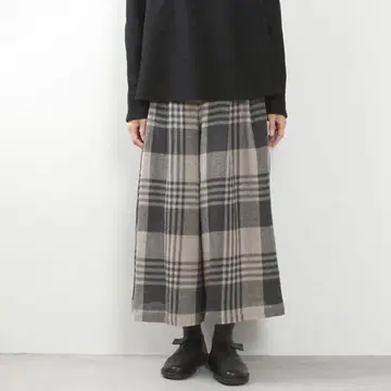 Le minor 루미노아 택 포함 BIG 체크 와이드 팬츠