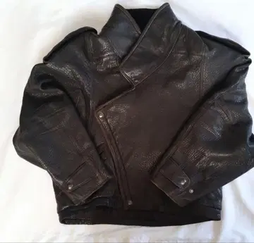 마크 부캐넌 가죽 더블 라이더 자켓 옷깃 퍼 돌먼 슬리브