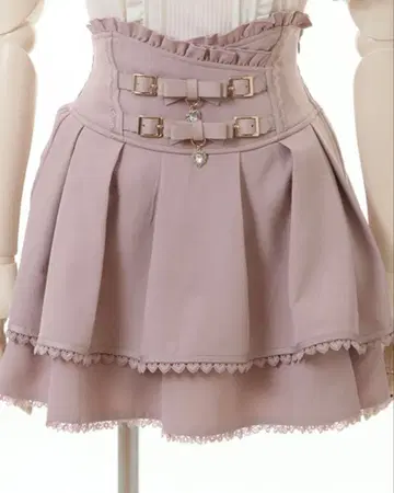 LIZLISA 2단 리본 벨트 치마바지