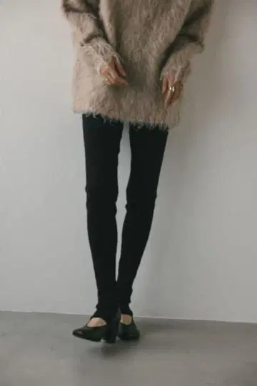 스타일 믹서기 힐 커버 니트 팬츠