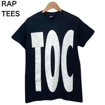 raptees 도쿠리 프린트 빅 로고 콜라보 반팔 블랙 T셔츠 면