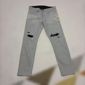 그레이 데미지 데님 팬츠 사이즈 46
