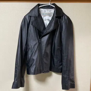 MidiUmi 블랙 가죽 라이더 자켓