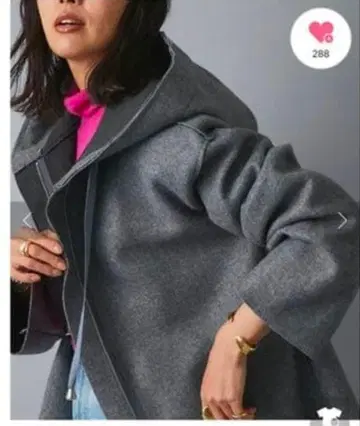 FIVE BROTHERS 후드 부착 멜톤 코트