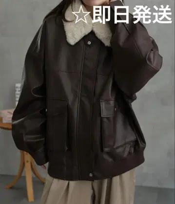 인조 가죽 블루종 / 빈티지 가공 자켓