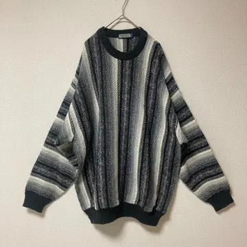 패턴 니트, 이탈리아제, 알파카, 스트라이프, 패턴, 디자인, 빈티지