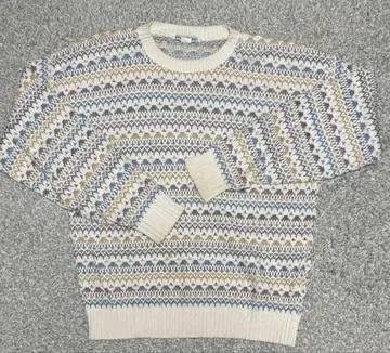 스테플 체이스 기하학 패턴 니트 스웨터