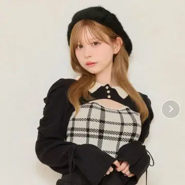 apres jour 소매 리본 니트 앙상블