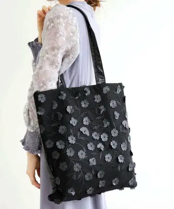 가격 인하 르 쿨 블랑 튤 플라워 심플 토트