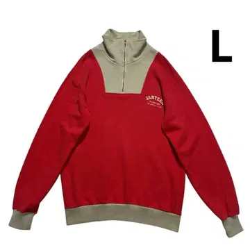 80s 90s JANTZEN 하프 지퍼 맨투맨 L 빨간색 그레이지