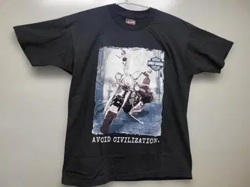 할리 계열 바이크 프린트 L USA제 블랙 LB004