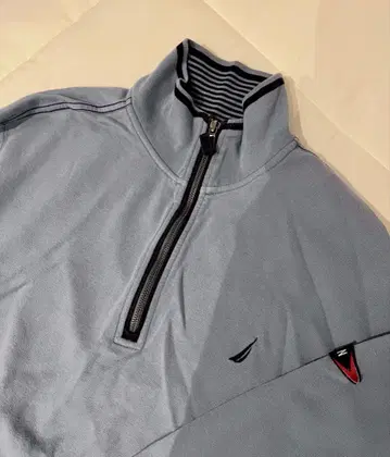 NAUTICA 라이트 블루 하프 지퍼 트레이닝복 XL 노티카