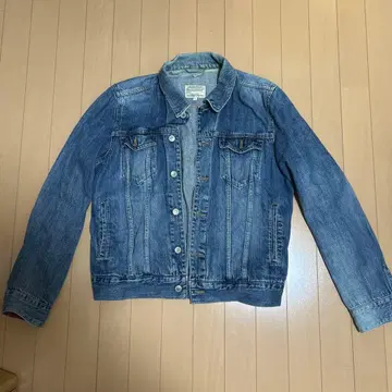 데님 블루 G 자켓 체크 안감 부착