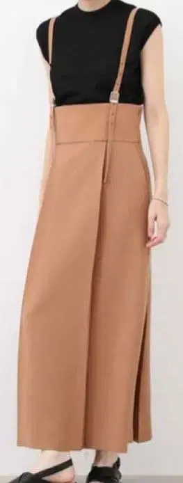 STUDIOUS 서스펜더 하이웨스트 오버롤 스커트 베이지