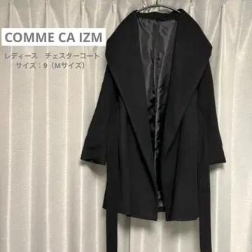 COMME CA IZM 여성용 체스터 코트 벨트 포함 M 사이즈