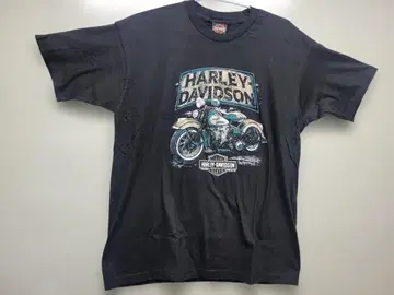할리데이비슨 계열 바이커 T 블랙 L USA제 양면 프린트 LB005