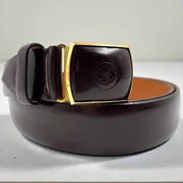 초 레어 EVISU 에비수 벨트 가몬 각인 유리 가죽 다크 브라운