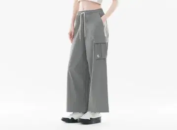 [ 새상품 ] CRONOS 그레이 와이드 레그 캐주얼 팬츠