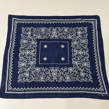 빈티지 반다나 아래 코 fast color 50년대 기하학 플라워 무늬