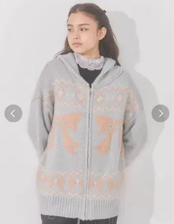 merry jenny 리본 자카드 코위찬 니트