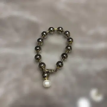 메탈 비즈 펄 참 팔찌