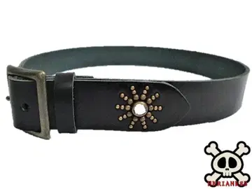 도치기 가죽 엔드 온리 스터드 벨트 블랙 (크리스탈 스포트) 통가죽 VT