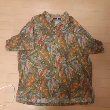 Patagonia 파타고니아 피쉬 올 패턴 홍콩제 하와이안 셔츠 L