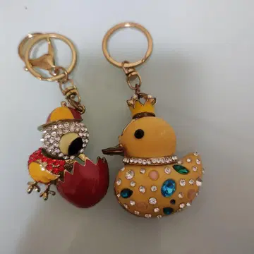 컬러풀한 병아리와 오리 키링 세트