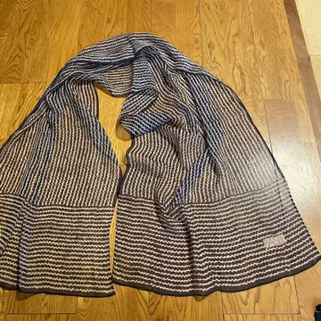 BASILE 네이비 화이트 스톨 실크