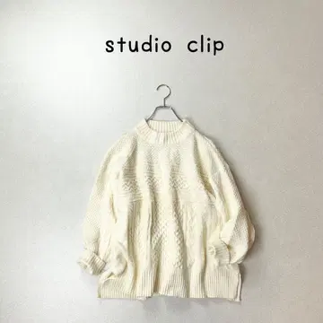 studio clip 케이블 짜임 루즈핏 니트 스웨터