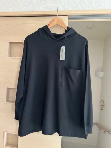 새상품 MUJILabo 천축 편직 풀오버 후드티 블랙